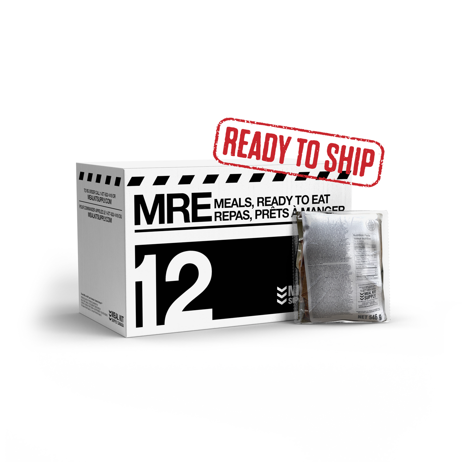 12 Pack, 3 Course MREs | Ready-to-ship-Meal Kit Supply Canada-1 Case-Meal Kit Supply Canada