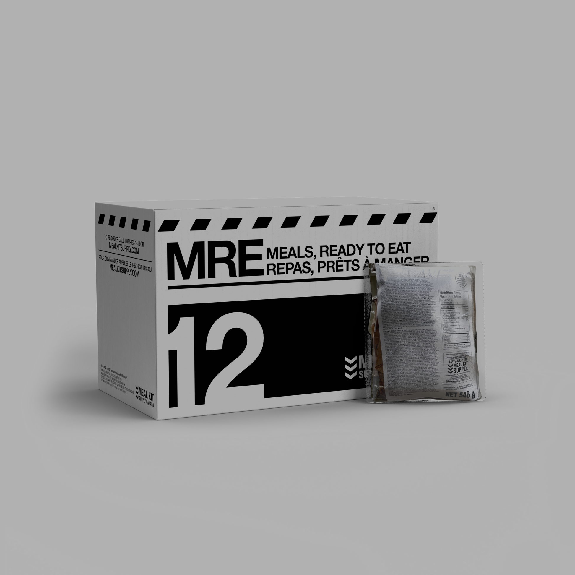 12 Pack, 3 Course MREs | Ready-to-ship-Meal Kit Supply Canada-1 Case-Meal Kit Supply Canada